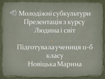 Презентація на тему «Молодіжні субкультури» (варіант 22)