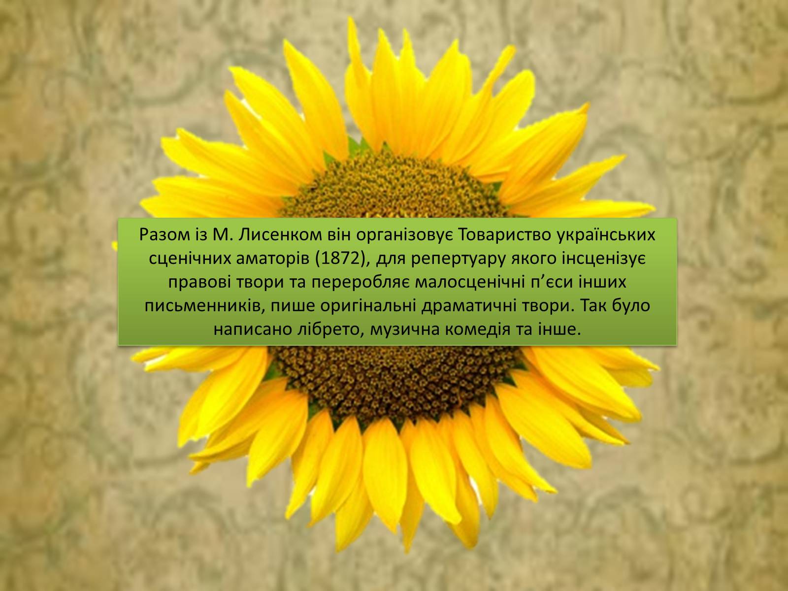 Презентація на тему «Творча лабораторія з дослідження життєпису Михайла Старицького» - Слайд #9