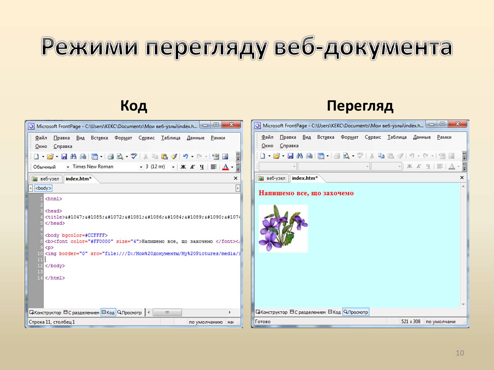 Презентація на тему «Візуальний редактор веб-сайтів» - Слайд #10