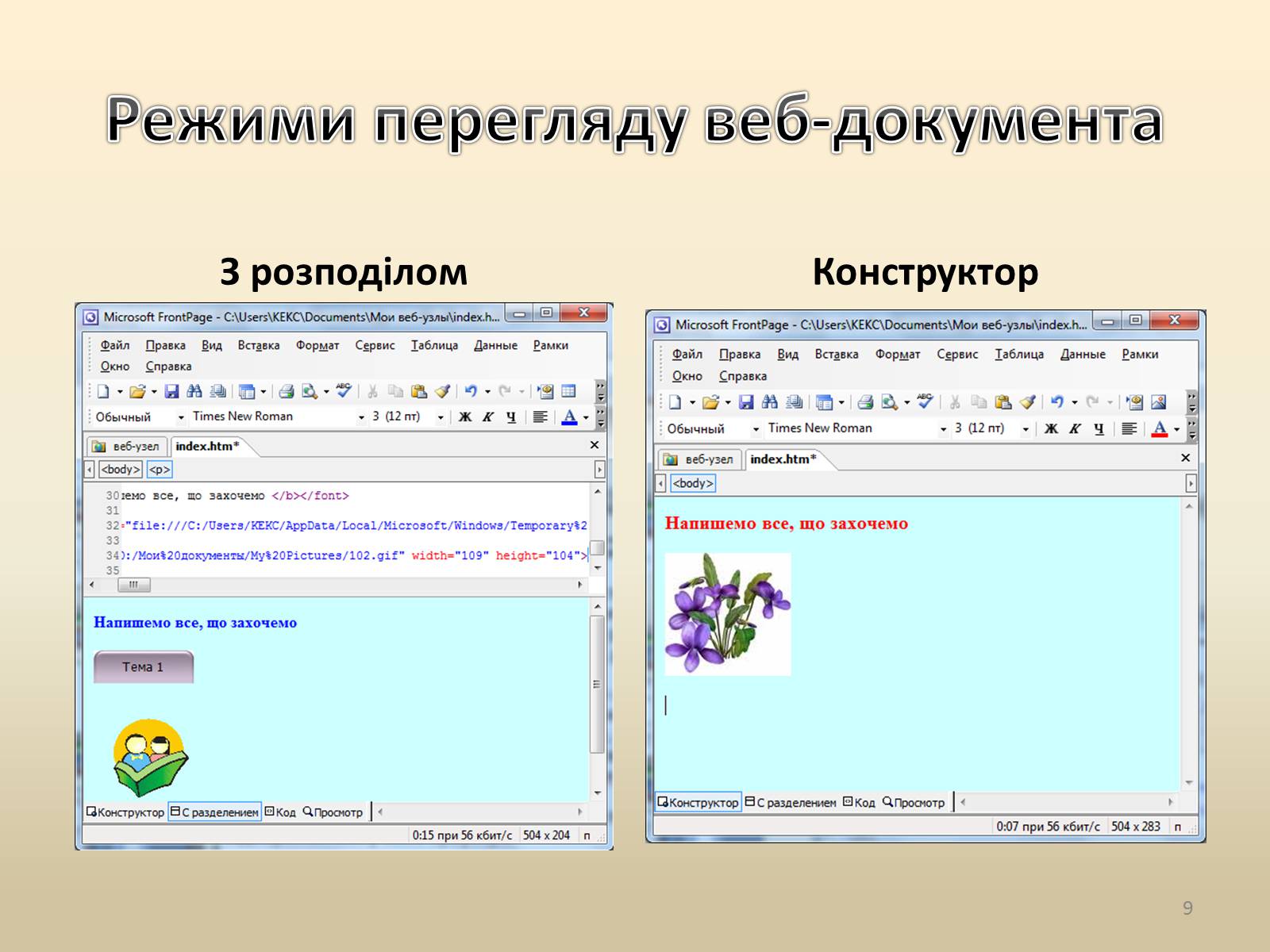 Презентація на тему «Візуальний редактор веб-сайтів» - Слайд #9