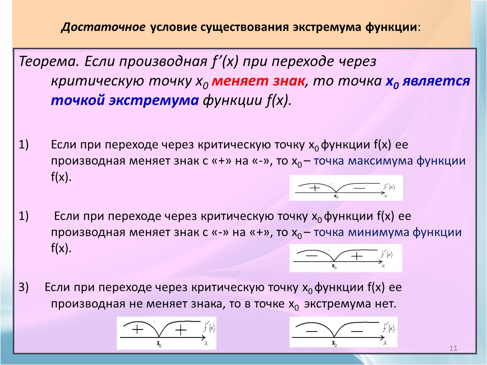 Презентація на тему «Применение производной к исследованию и построению графиков функций» - Слайд #11