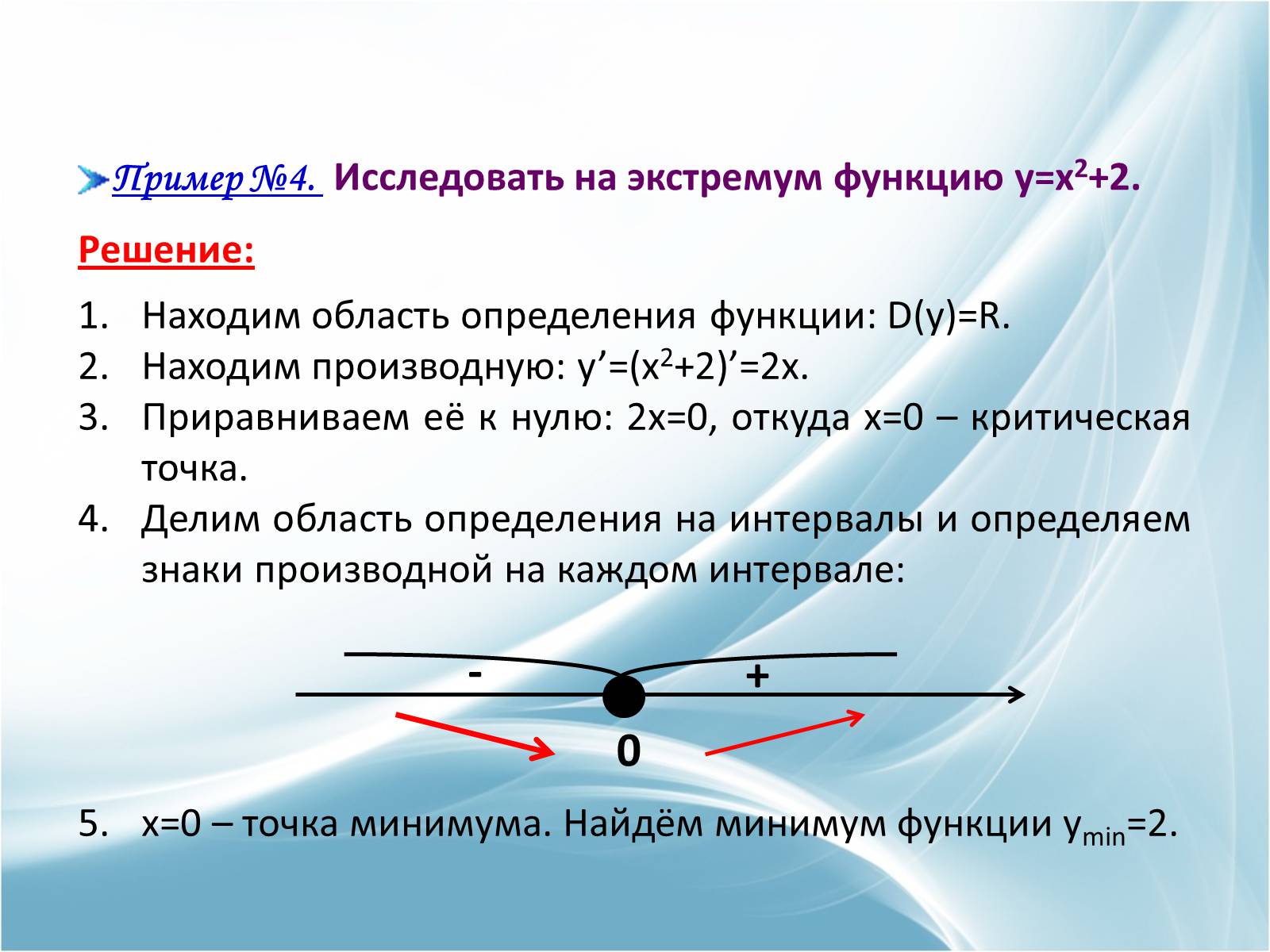 Презентація на тему «Применение производной к исследованию и построению графиков функций» - Слайд #13