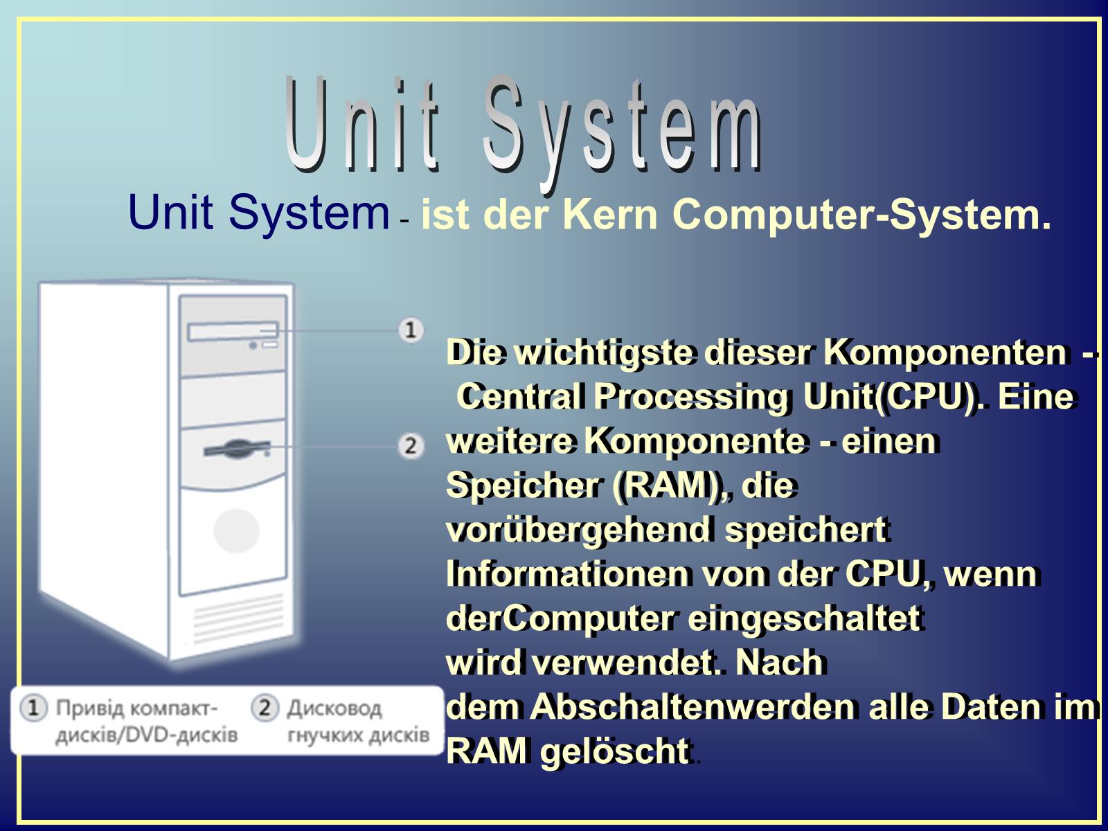 Презентація на тему «Komponenten des Computers» - Слайд #3