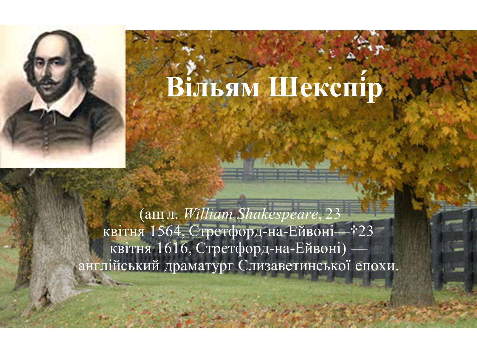 Презентація на тему «Вільям Шекспір» (варіант 2) - Слайд #1