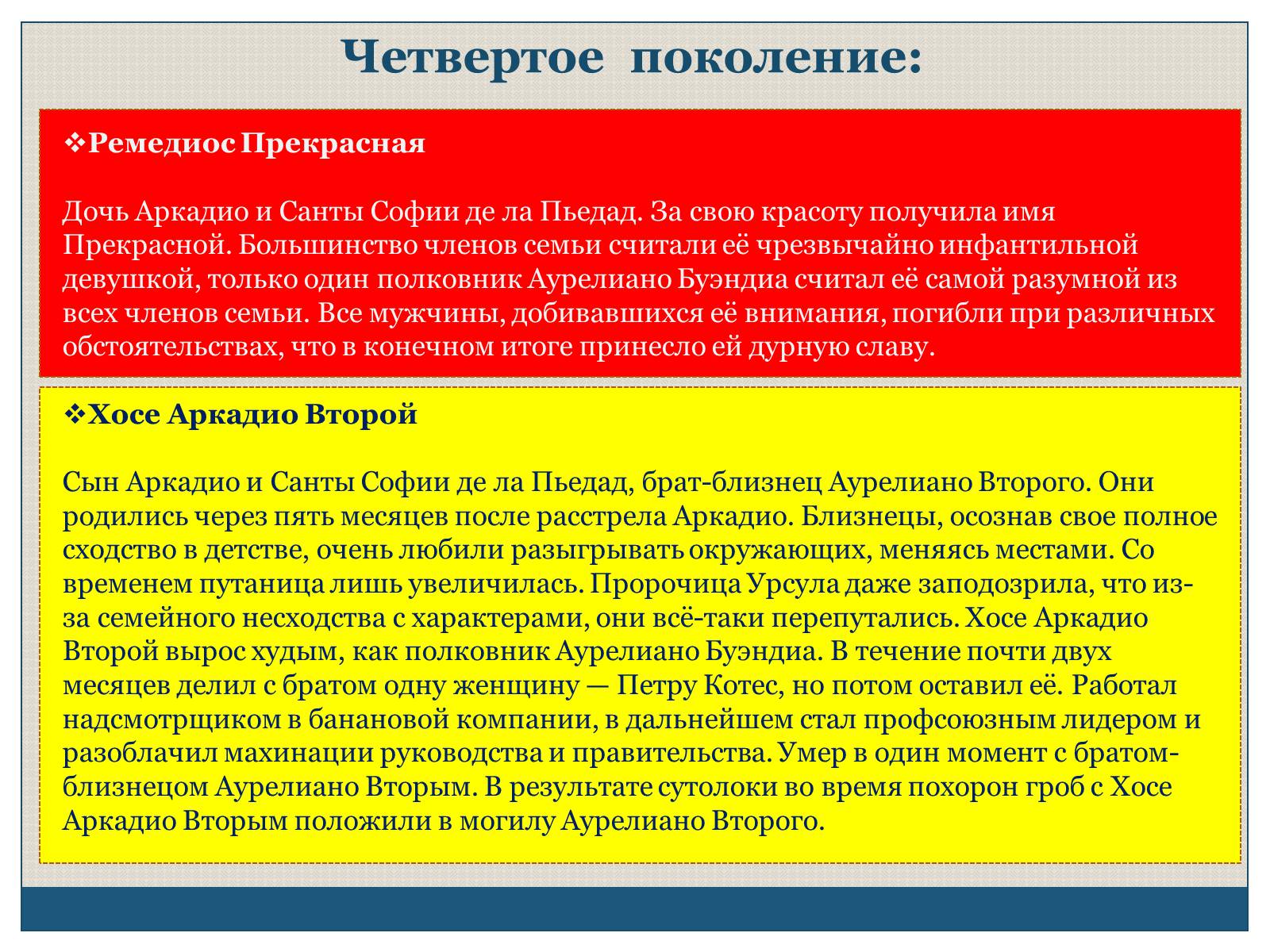 Презентація на тему «Характеристика образов романа «Сто лет одиночества» Габриэля Гарсиа Маркеса» - Слайд #13