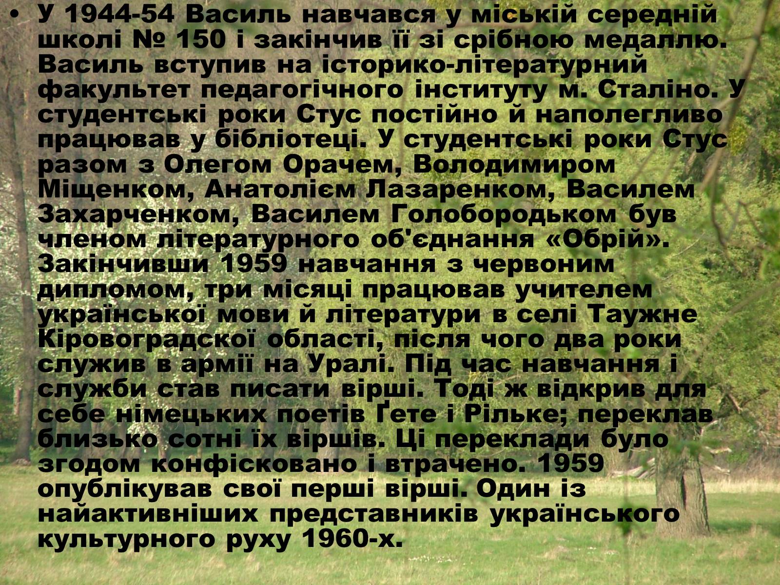 Презентація на тему «Стус Василь Семенович» (варіант 1) - Слайд #4