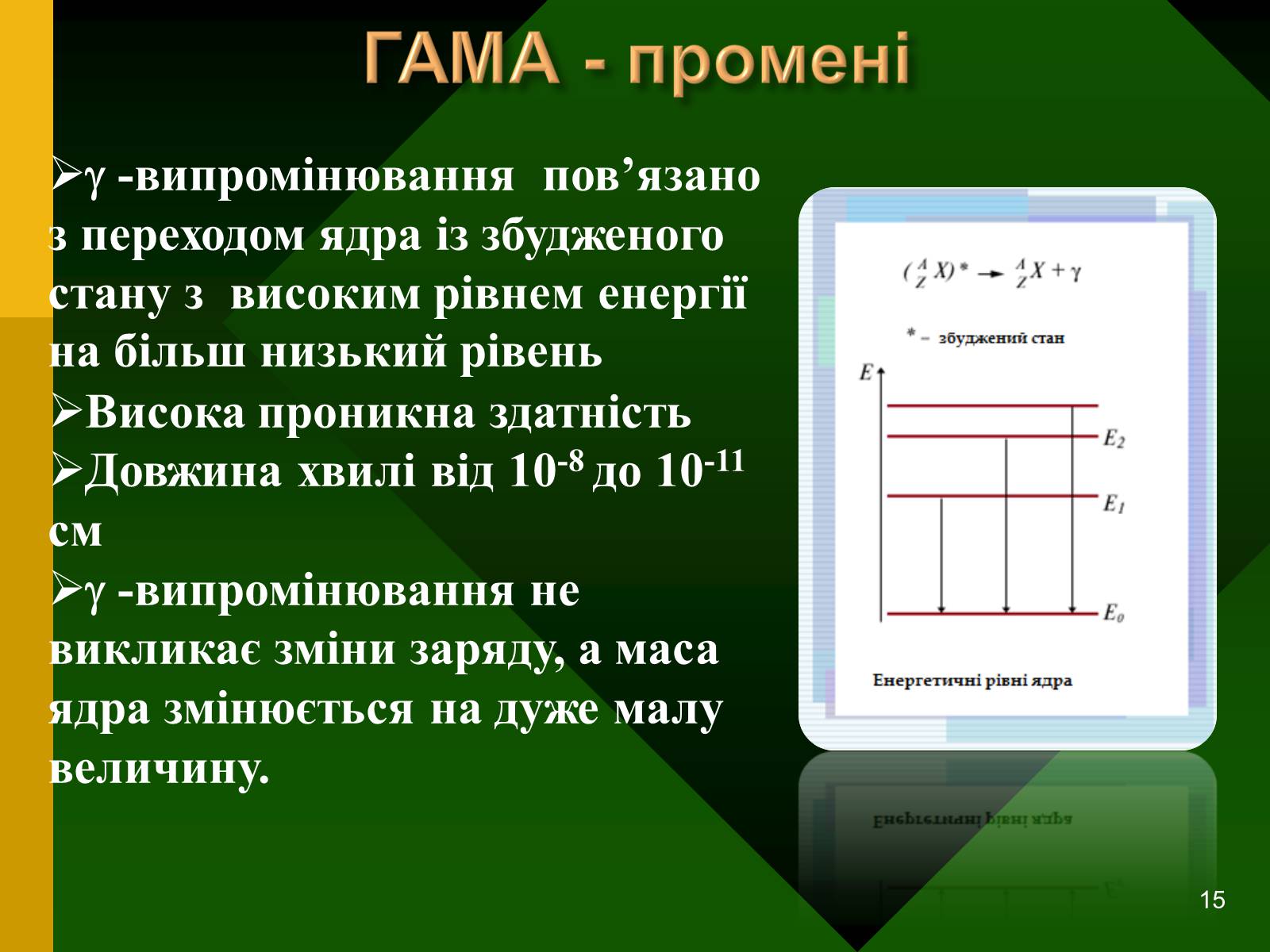 Презентація на тему «Радіоактивність. Види радіоактивного випромінювання» (варіант 2) - Слайд #15