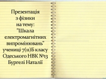 Презентація на тему «Шкала електромагнітних випромінювань»