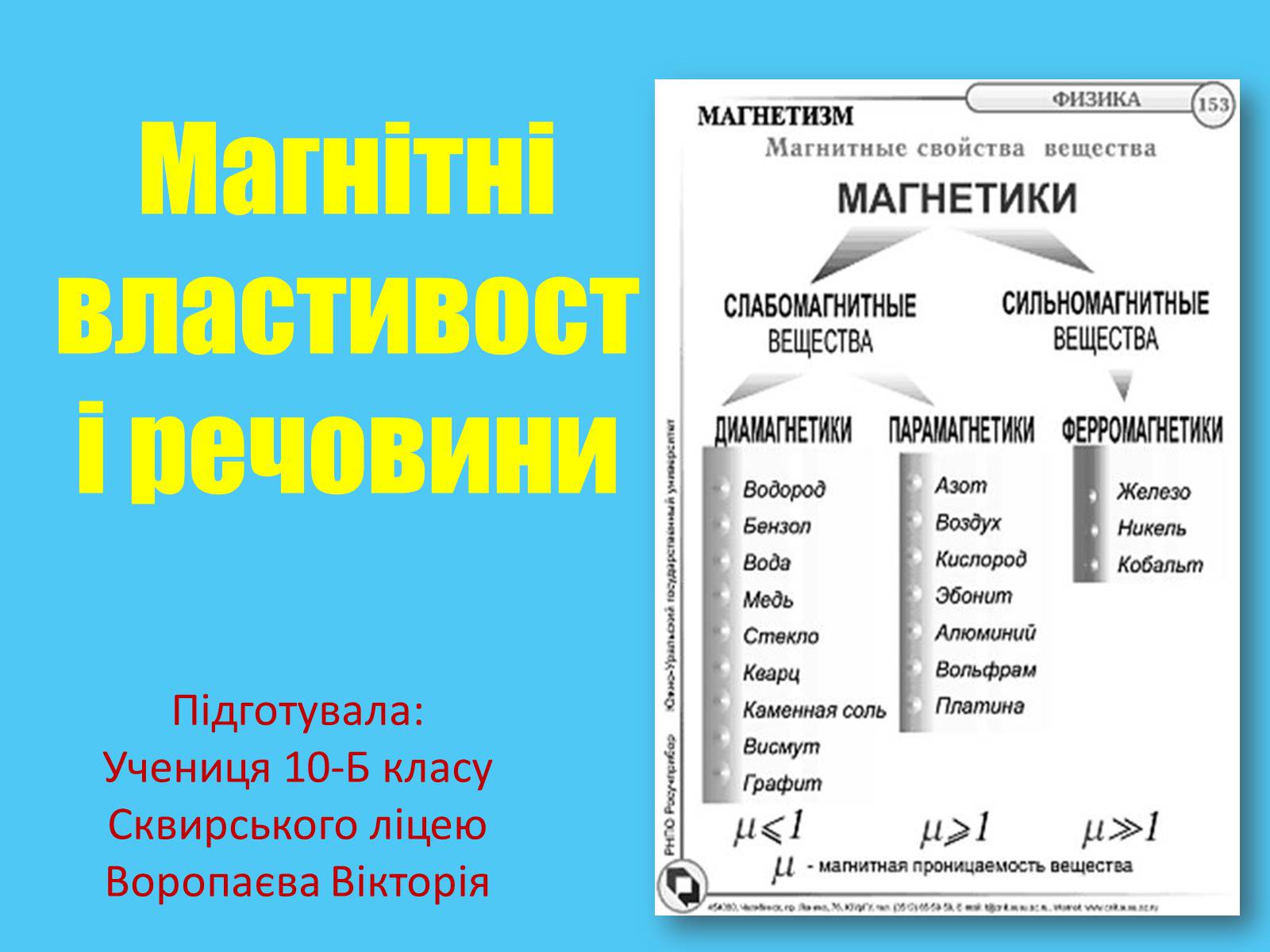 Презентація на тему «Магнітні властивості речовини» (варіант 1) - Слайд #1