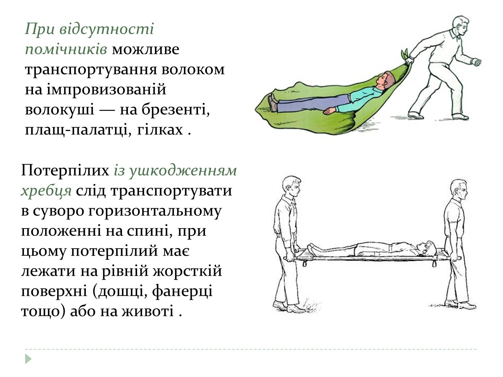 Презентація на тему «Перенесення і транспортування потерпілого» - Слайд #6