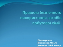 Презентація на тему «Правила безпечного використання засобів побутової хімії» (варіант 1)