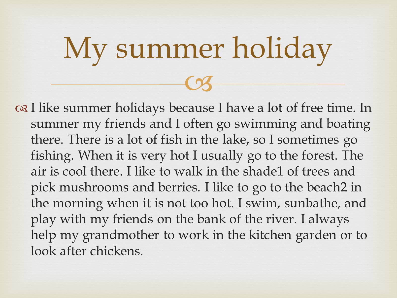 Презентація на тему «Summer holiday» - Слайд #3