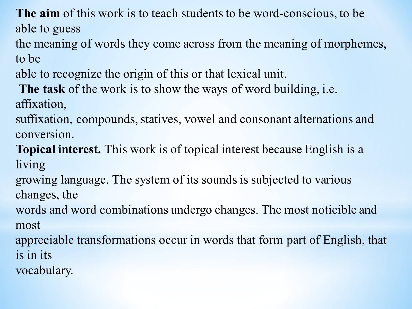 Презентація на тему «Modern English Word Formation» - Слайд #2