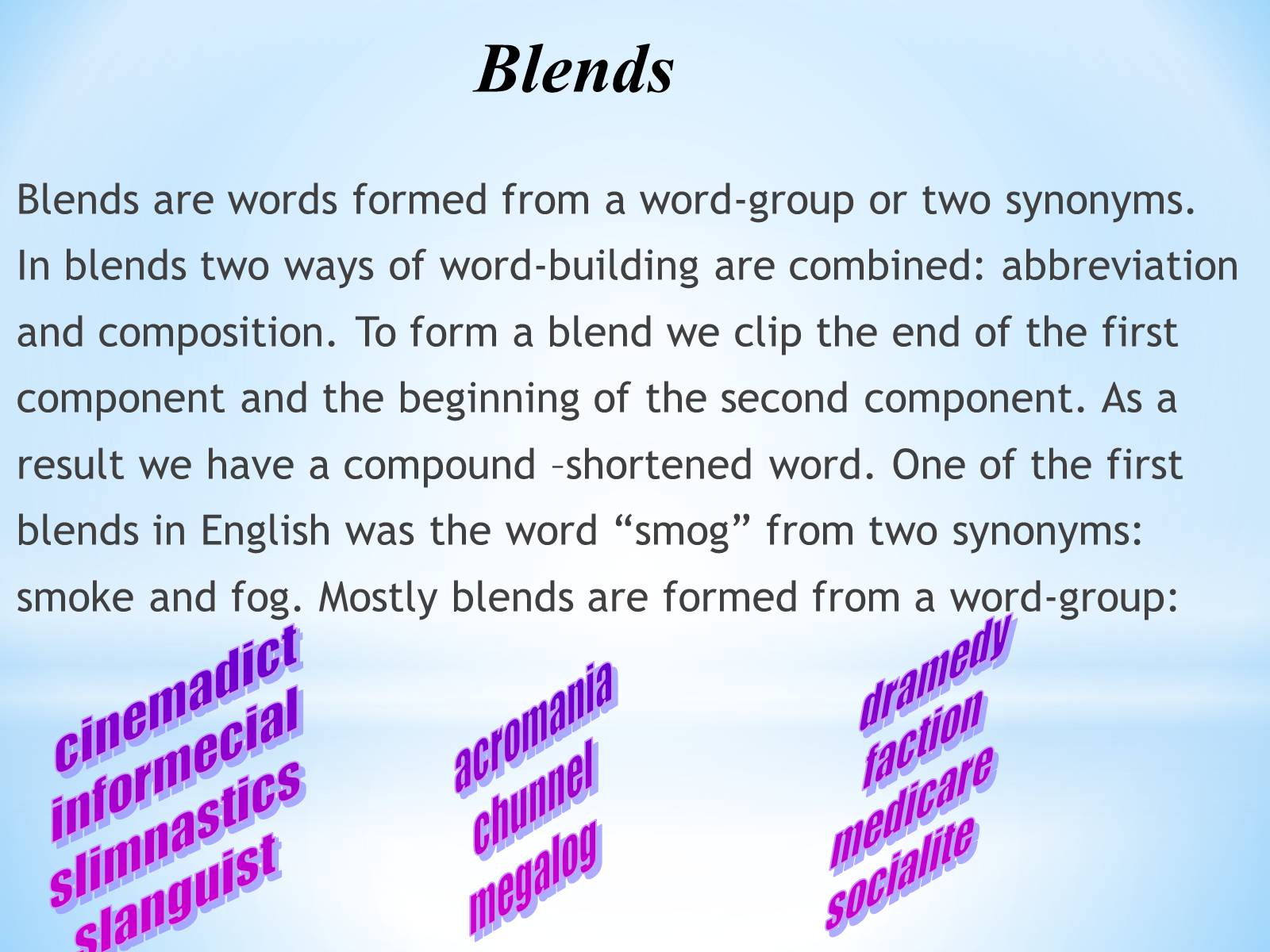 Презентація на тему «Modern English Word Formation» - Слайд #25