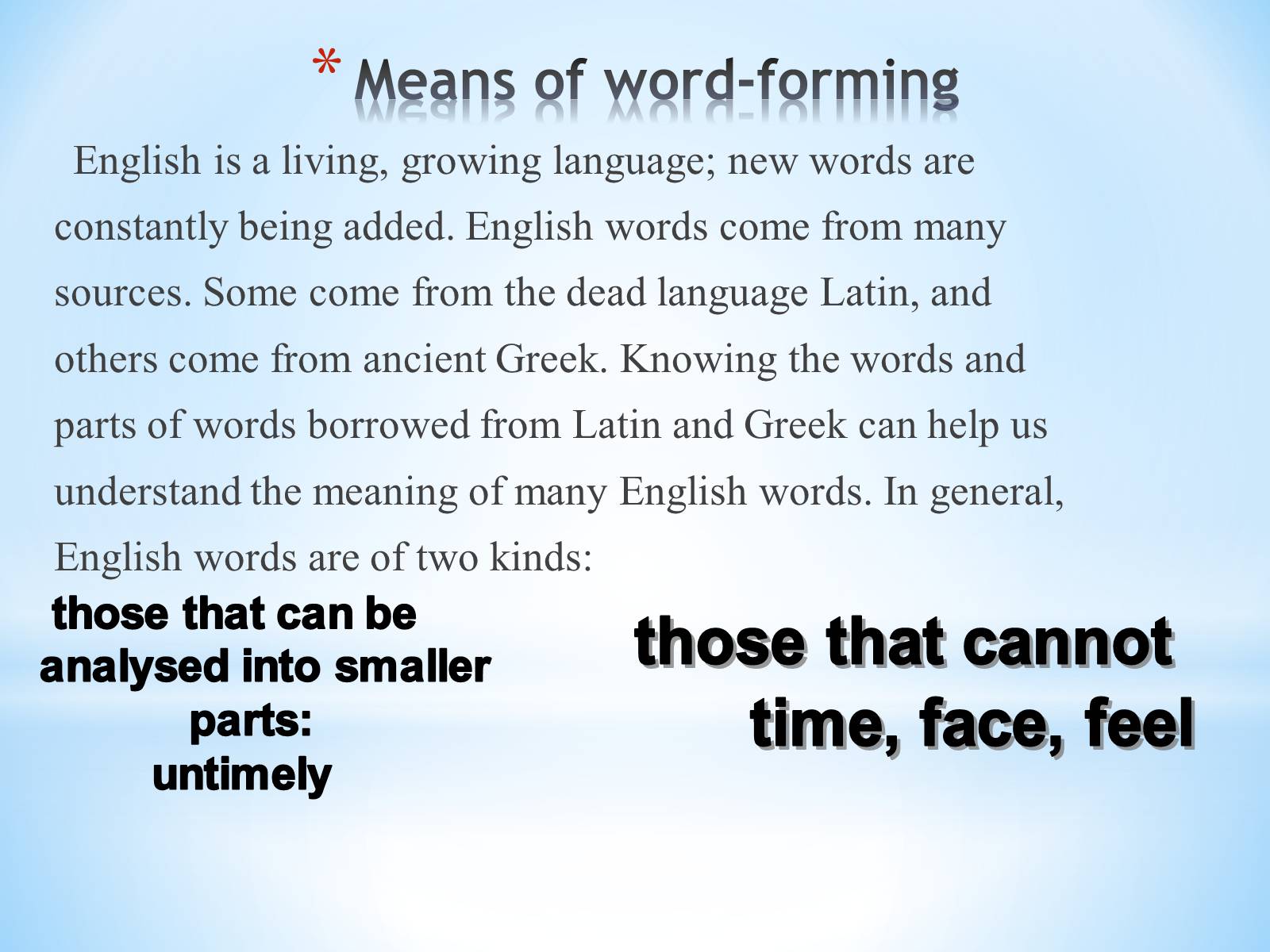 Презентація на тему «Modern English Word Formation» - Слайд #9
