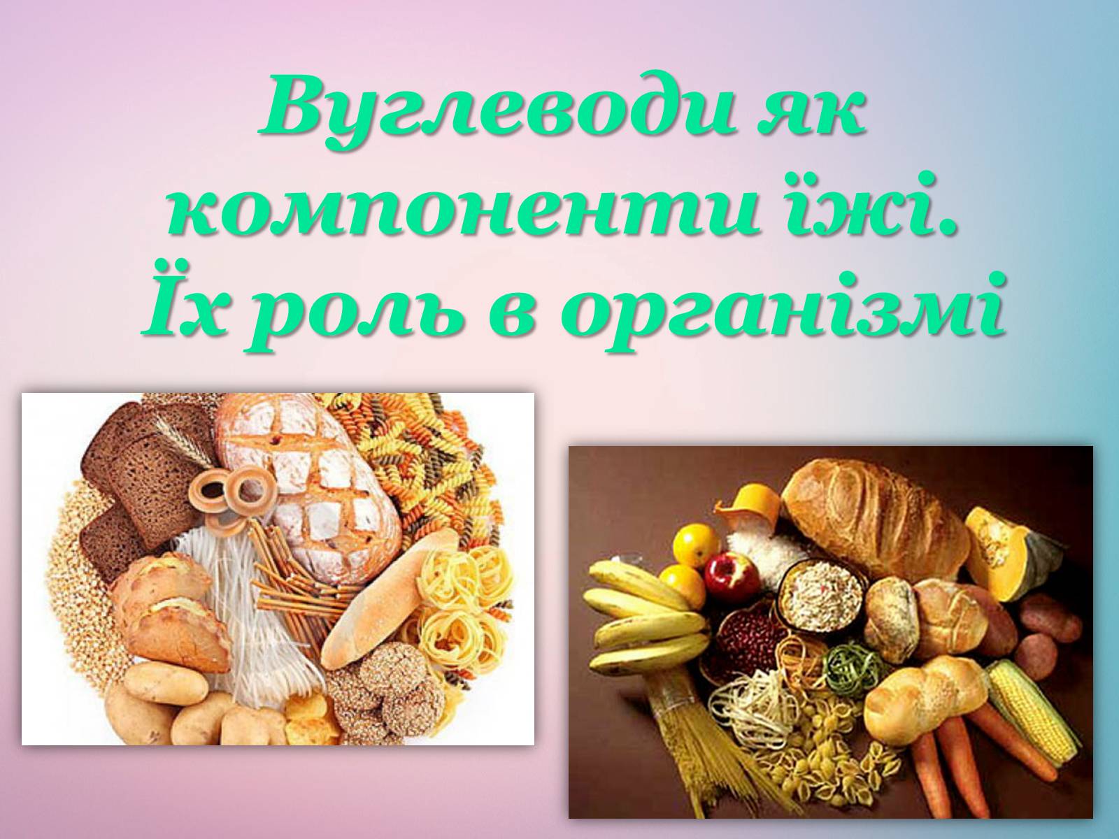 Презентація на тему «Вуглеводи як компоненти їжі, їх роль у житті людини» (варіант 21) - Слайд #1