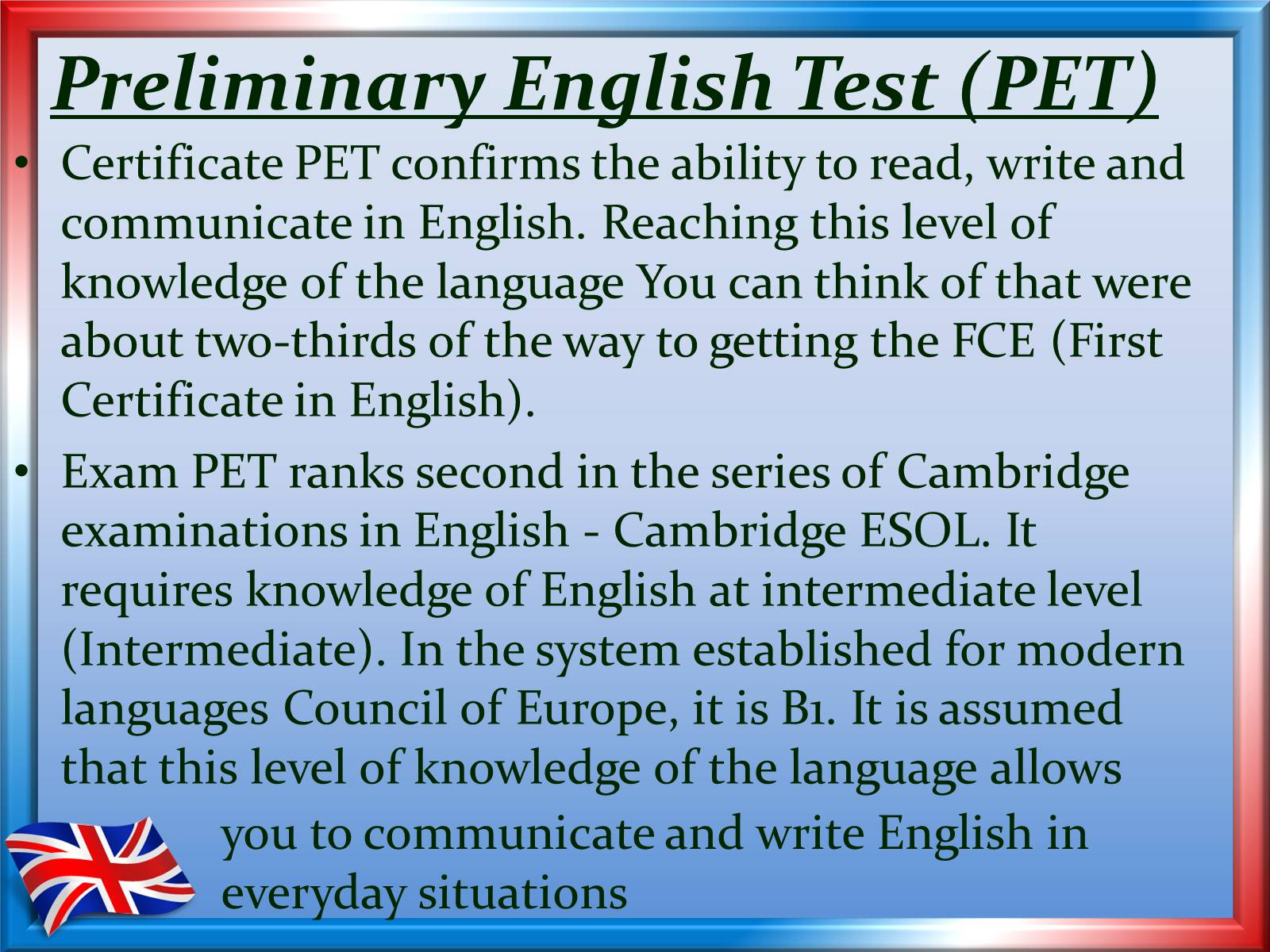 Презентація на тему «International exams: Cambridge&#8217;s exams» - Слайд #5
