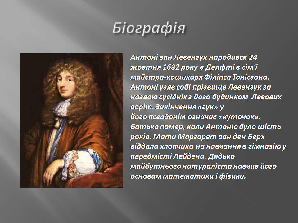 Презентація на тему «Антоні ван Левенгук» - Слайд #2