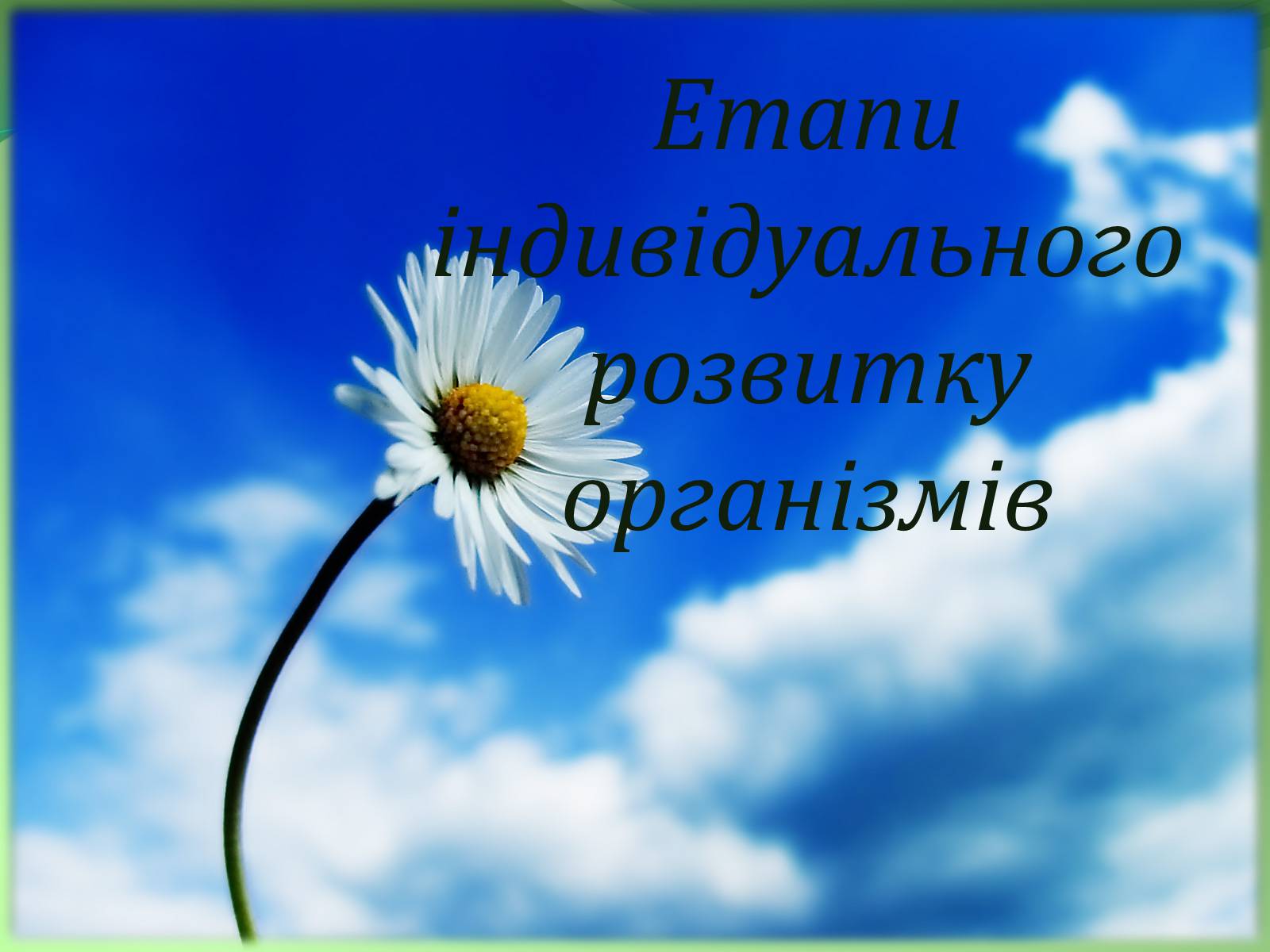 Презентація на тему «Етапи індивідуального розвитку організмів» - Слайд #1