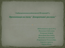 Презентація на тему «Декоративні рослини»