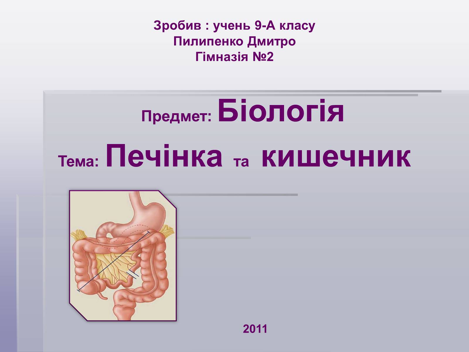 Презентація на тему «Печінка та кишечник» - Слайд #1