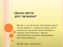 Презентація на тему «Опале листя»