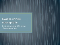 Презентація на тему «Будова клітин прокаріотів»