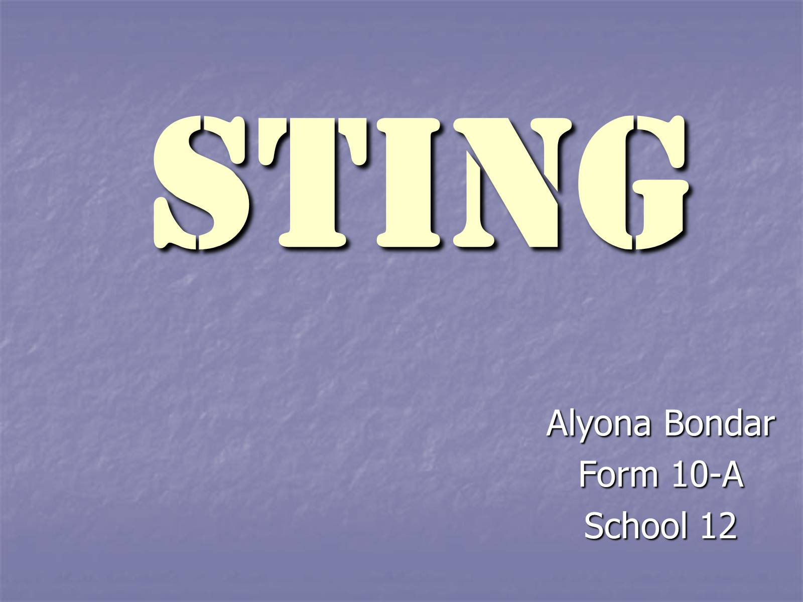 Презентація на тему «Sting» - Слайд #1