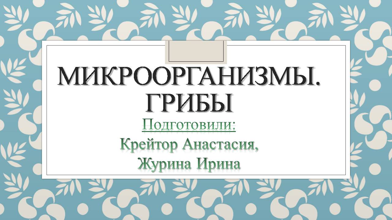 Презентація на тему «Микроорганизмы. Грибы» - Слайд #1