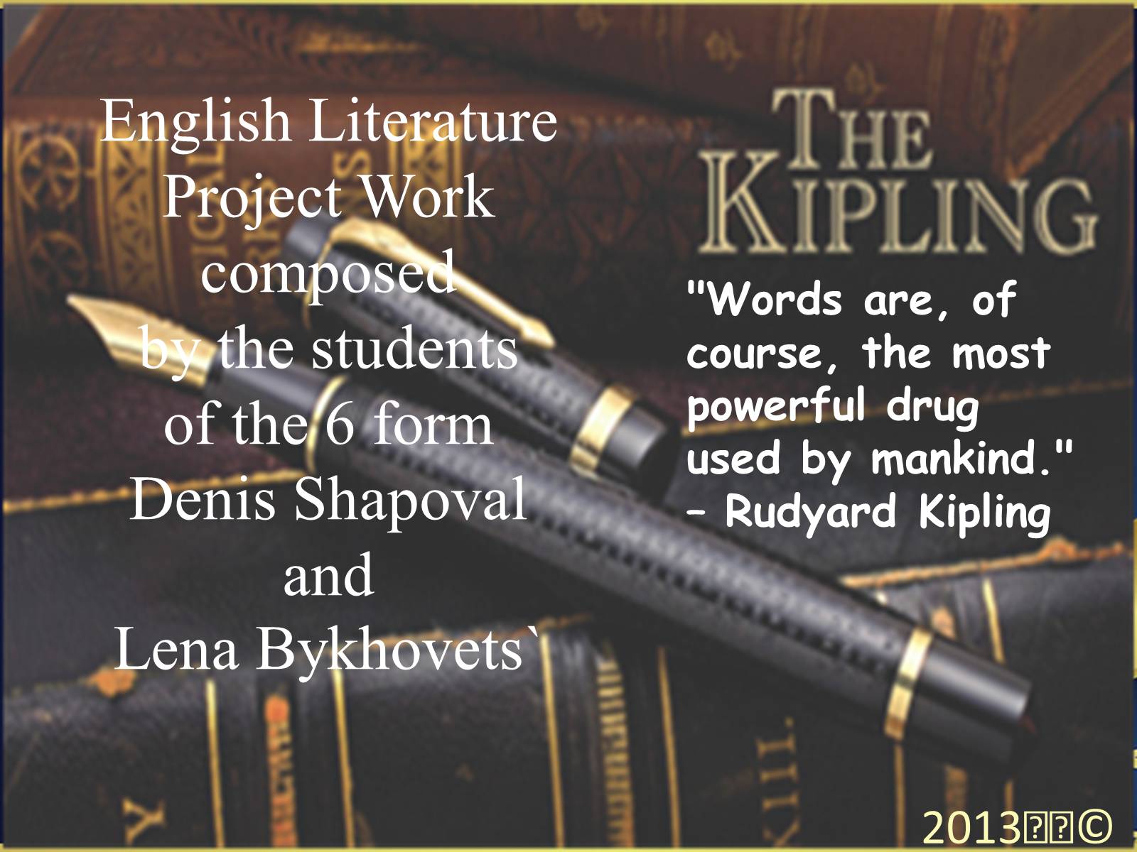 Презентація на тему «Joseph Rudyard Kipling» - Слайд #1