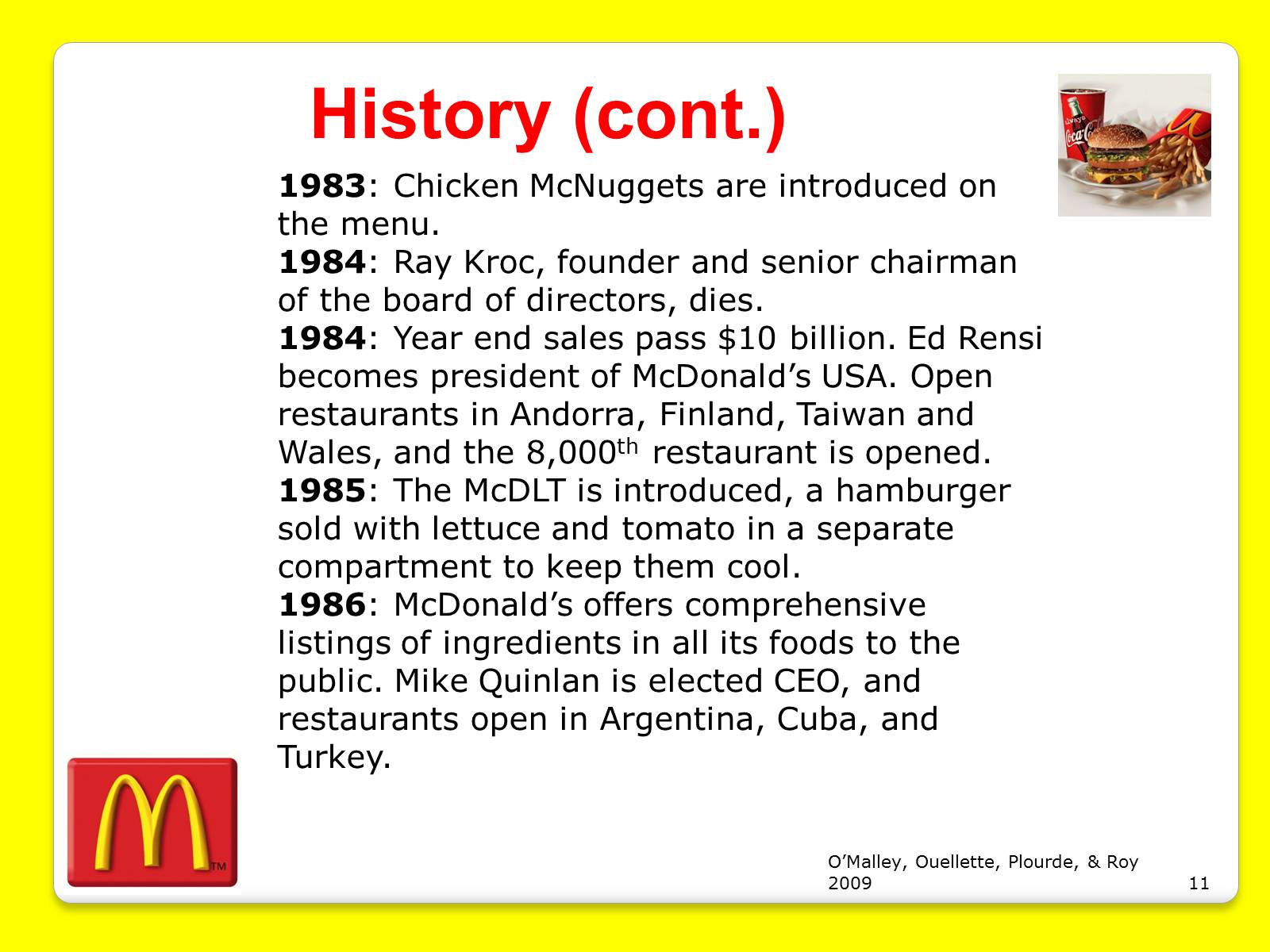 Презентація на тему «McDonald&#8217;s Corporation» - Слайд #11