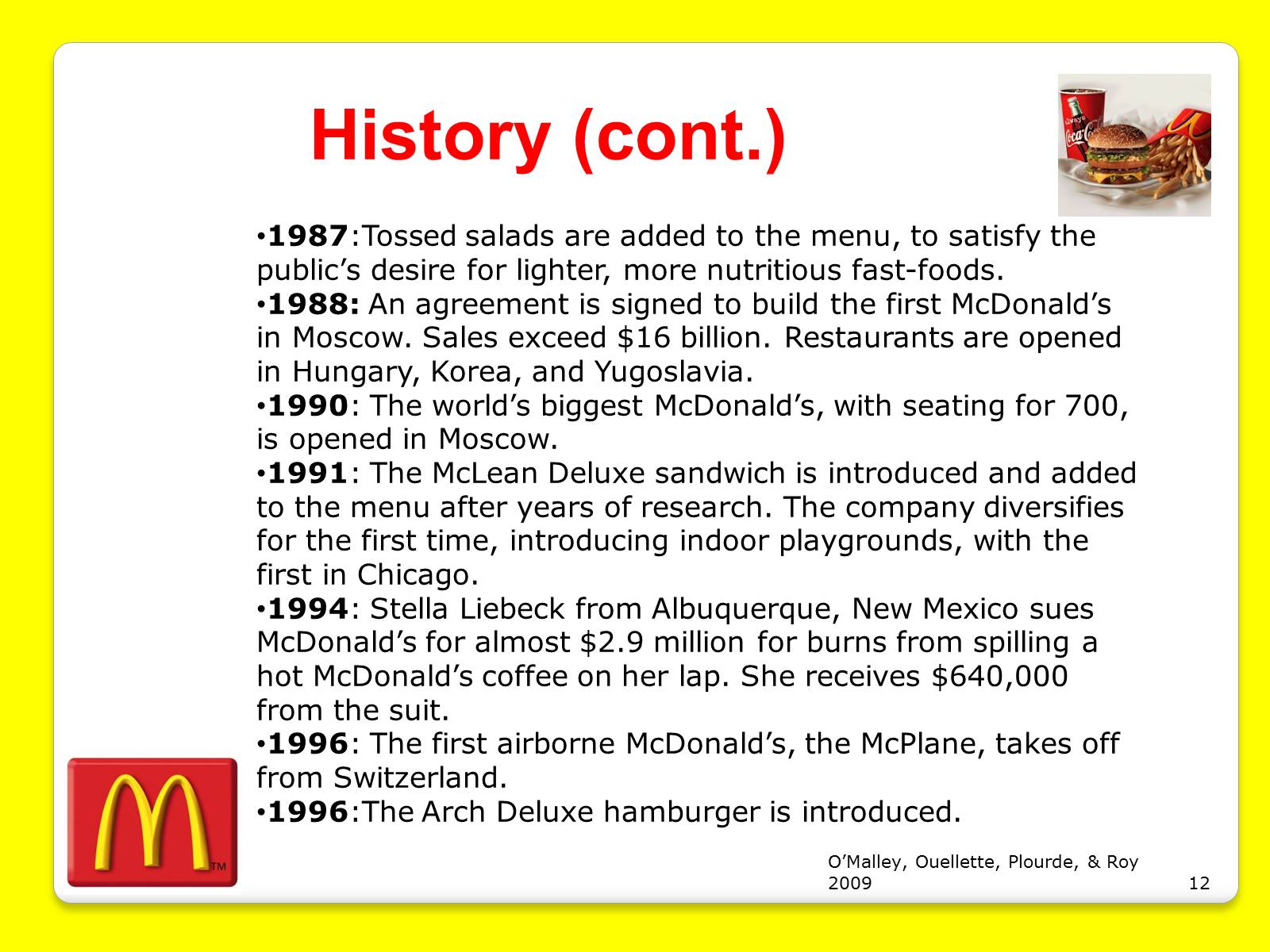 Презентація на тему «McDonald&#8217;s Corporation» - Слайд #12
