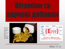 Презентація на тему «Вітаміни та харчові добавки»