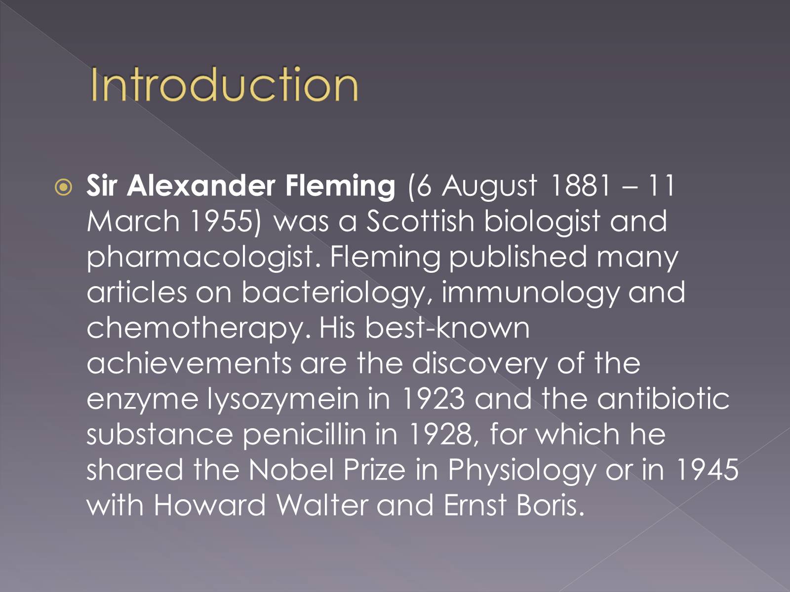 Презентація на тему «Alexander Fleming» (варіант 1) - Слайд #2