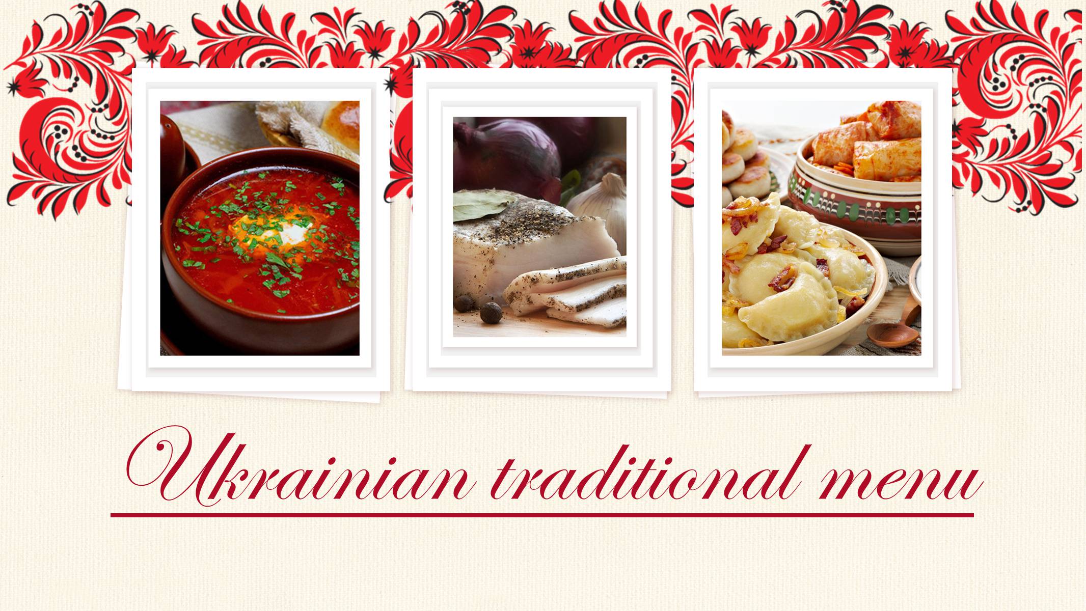 Презентація на тему «Ukrainian traditional menu» - Слайд #1