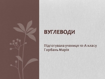 Презентація на тему «Вуглеводи як компоненти їжі, їх роль у житті людини» (варіант 37)