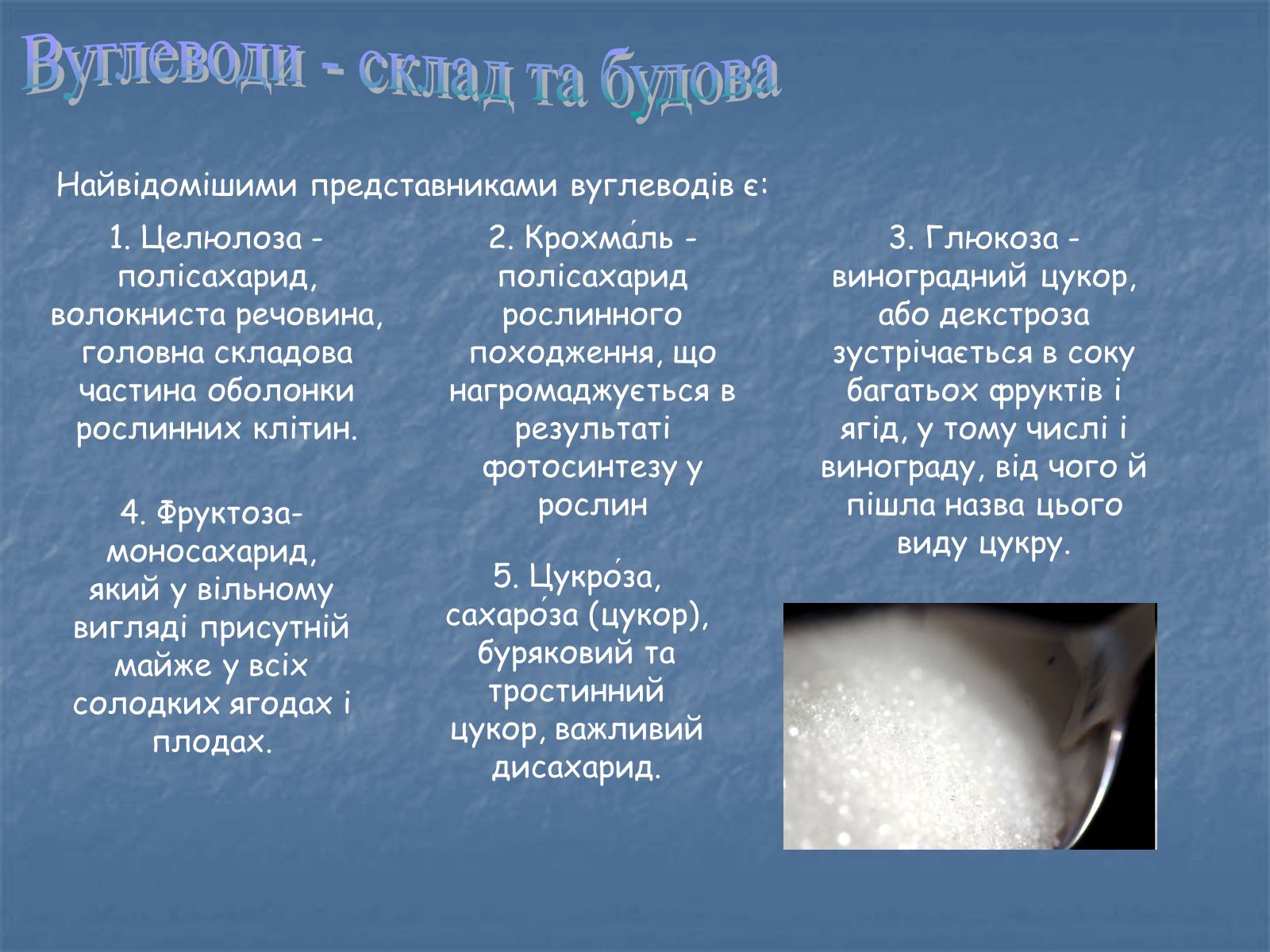 Презентація на тему «Вуглеводи як компоненти їжі, їх роль у житті людини» (варіант 24) - Слайд #3