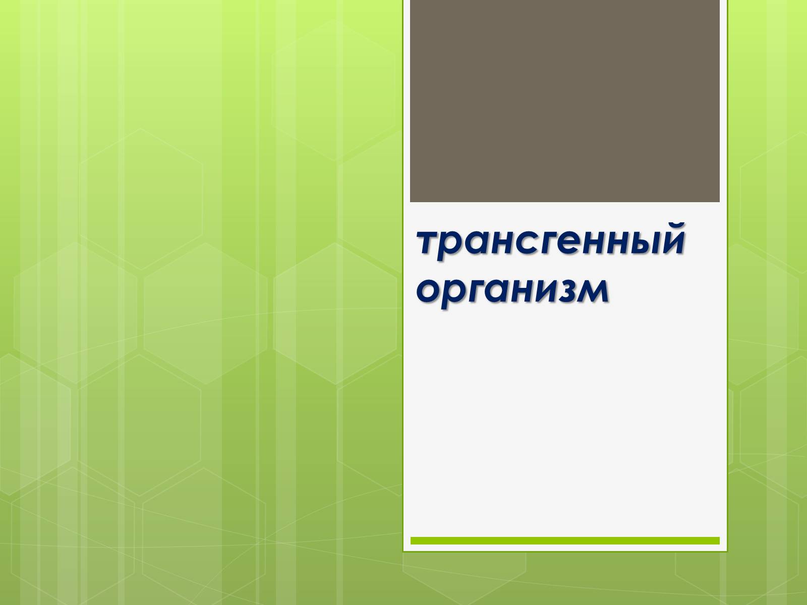 Презентація на тему «Трансгенный организм» - Слайд #1