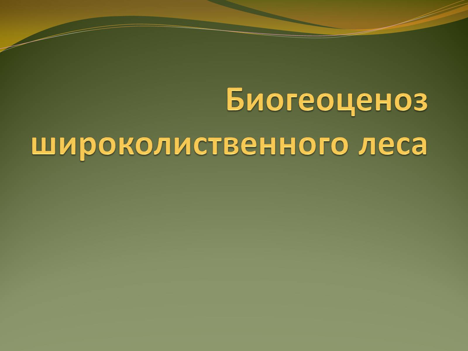 Презентація на тему «Биогеоценоз широколиственного леса» - Слайд #1