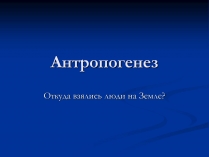 Презентація на тему «Антропогенез» (варіант 1)