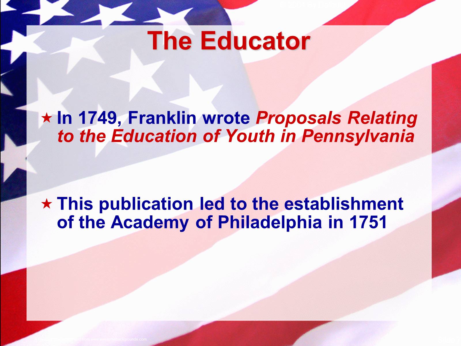 Презентація на тему «Benjamin Franklin» (варіант 4) - Слайд #7