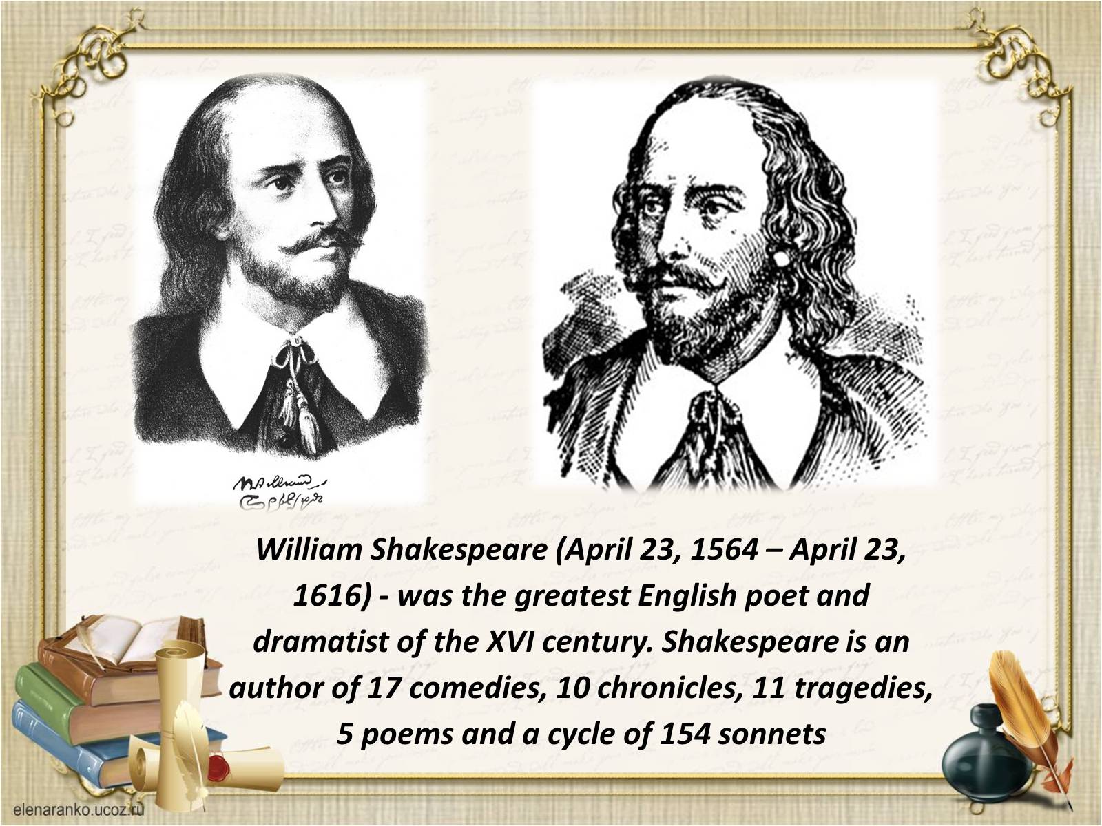 Презентація на тему «William Shakespeare» (варіант 4) - Слайд #2
