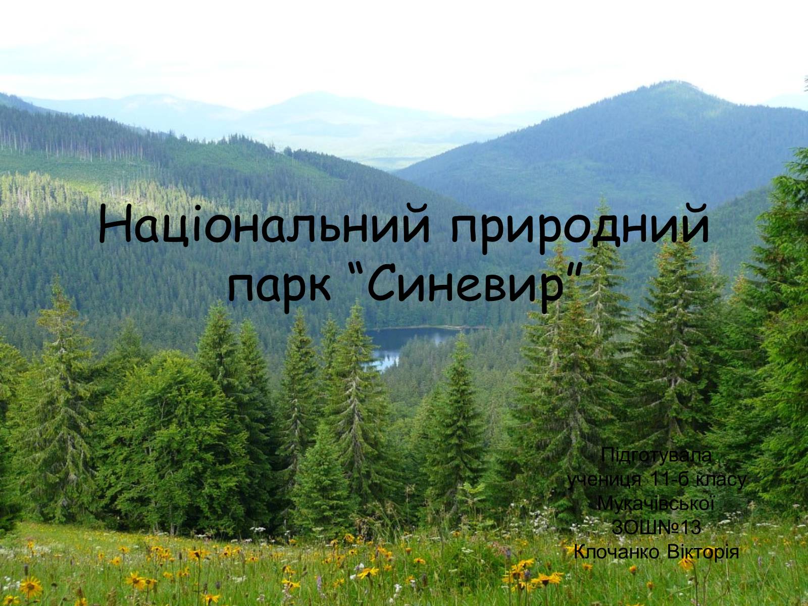 Презентація на тему «Національний природний парк “Синевир”» - Слайд #1