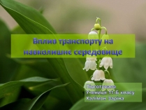 Презентація на тему «Вплив транспорту на навколишнє середовище»