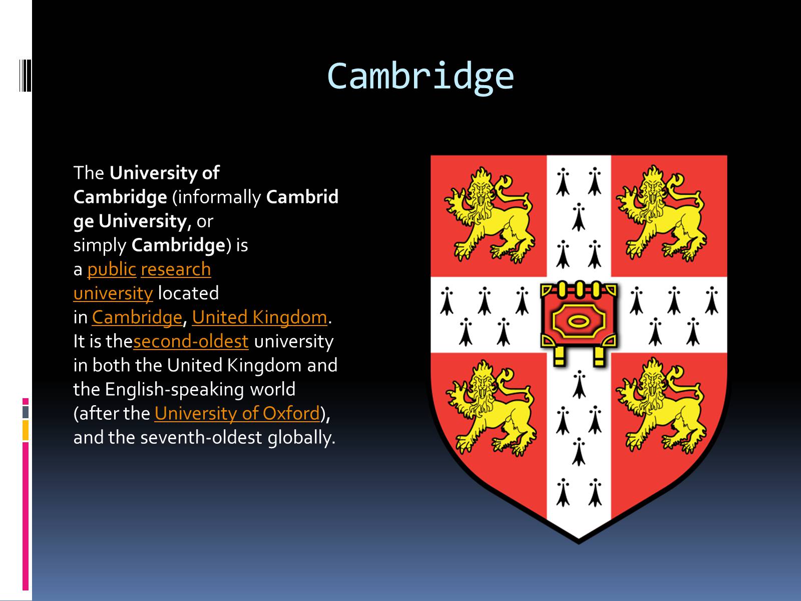 Презентація на тему «University of Cambridge» - Слайд #2