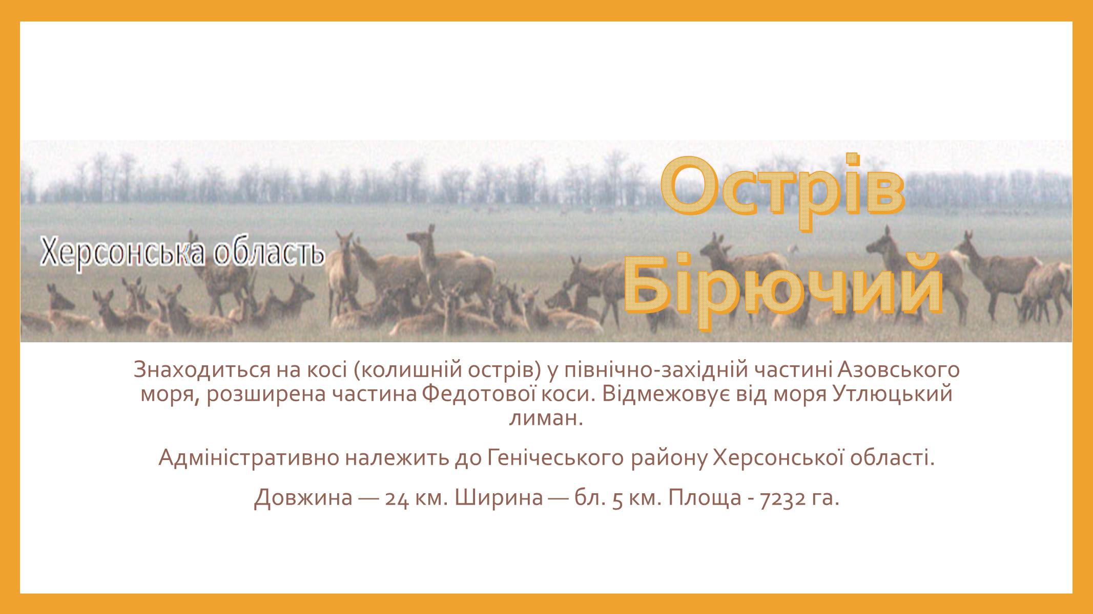 Презентація на тему «Острів Бірючий» - Слайд #1