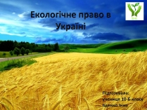 Презентація на тему «Екологічне право в Україні»