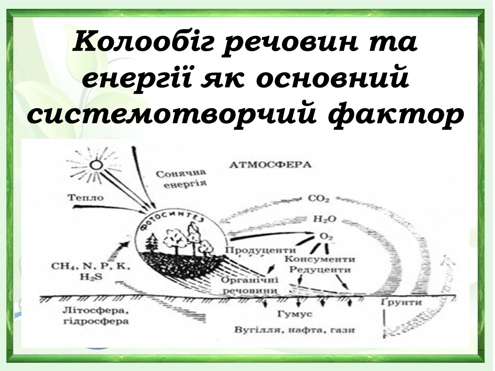 Презентація на тему «Проблеми зміни ланок колообігу речовин та енергії» - Слайд #3